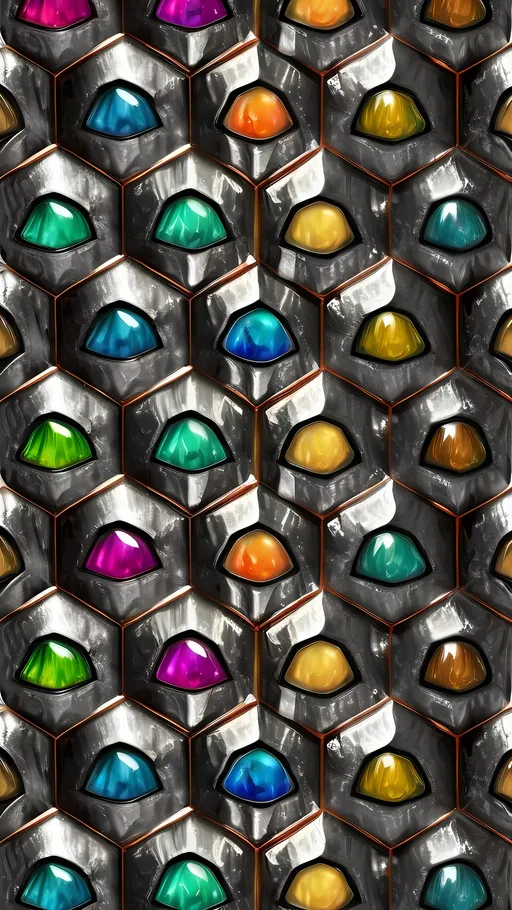 Prompt: Create an extremely hyper-realistic, ultra super textural, weird, trippy, surreal, psychedelic pattern/design based on Hexagonal tiling, with lots of human eyes (crazy colorful compound psychedelic), rows of human teeth, human lips, and tongues. Include mineral crystal accents.

- **Colors**: Inspired by the elements, minerals, and metals: translucent, quartz, peridot, emerald, pyrite, copper.
- **Textures**: Derived from organic elements, minerals, and metals like diatoms, mold, fungus, crystals

**Composition and Layout**:
-pattern
- Hexagonal tiling
-zoomed out creating a surreal pattern/design using Hexagonal tiling

**Lighting**:
- Lots of bright light

**Detail and Atmosphere**:
- Extreme hyperrealistic sharp high detail high definition organic and mineral textures
- Psychedelic, weird, odd, surreal atmosphere
- Frozen in time

**Additional Elements**:
- Diatoms, extra rows of teeth, lips, many eyes,fungus

Capture this scene using a Leica Summilux-M 35mm t/1.4 ASPH film for a hyper-realistic effect.