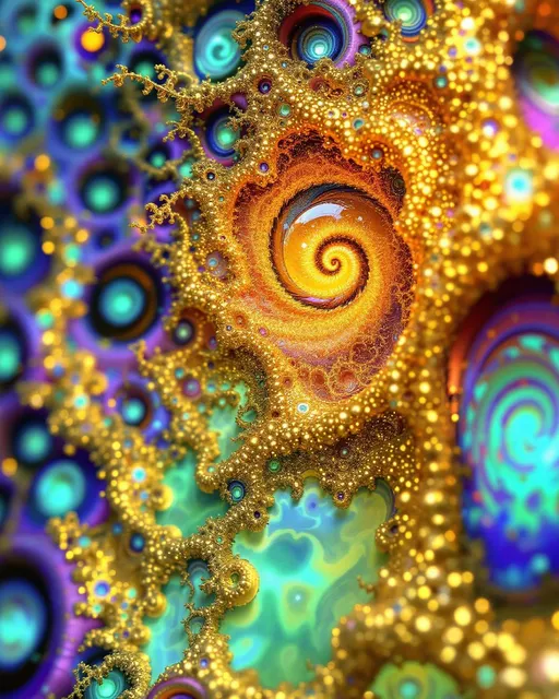 Prompt: #maximal Her face isn’t a face—it’s a fractal fever dream, grown from disco light itself. No skin, no flesh—just recursive bloom: #escape gradients ripple through Mandelbrot cheek-voids, #orbit gold spirals curl into jawline glam-filigree. Lips = opal #Sierpinski tessellations, pulsing with angle-reactive #iridescence—color-shift with every flirt and tilt. Eyes? Fractals too: nested #domain vortex spirals, each iris a spin-disco galaxy reflecting mirrored selves in glitterspin. Her whole face glows—no surface, only recursive shimmer mapped by #distance shells: sacred hologlyphs dancing in Studio 54 pulsecode. Hair isn’t hair—it’s an eruption: toroidal flame, Hilbert curls, Julia shockwaves, all cast in chromatic motion. Strands trail #bokeh sparkle—a pointfield rave of math-light and memory static. Her crown is pure halo: refracting strobes, DJ flashes, and glam beams through polarized mirrorwave interference. She doesn’t move—she grooves. Her smile bends timelines; her laugh—reverb through mirrored folds of color logic. She’s built not from matter but from pulse: each gesture encoded in iteration bloom, each shimmer a beat in recursive funk. No surface, no end—only radiant recursion, hologram-deep and velvet-smooth. Her body pulses in #escape-band rhythm—burning ultraviolet, silver, fuchsia, coded in emotion-charged iteration depth. She is the dance floor: a sacred disco goddess of infinite reflection, spun from math, memory, and rainbow fire. A fractal born from basslines, mirrorballs, and the infinite shimmer of light in motion.
