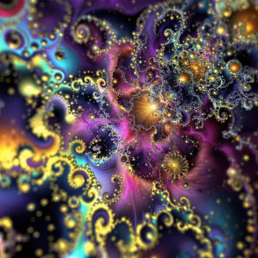 Prompt: #maximal Her face isn’t a face—it’s a fractal fever dream, grown from disco light itself. No skin, no flesh—just recursive bloom: #escape gradients ripple through Mandelbrot cheek-voids, #orbit gold spirals curl into jawline glam-filigree. Lips = opal #Sierpinski tessellations, pulsing with angle-reactive #iridescence—color-shift with every flirt and tilt. Eyes? Fractals too: nested #domain vortex spirals, each iris a spin-disco galaxy reflecting mirrored selves in glitterspin. Her whole face glows—no surface, only recursive shimmer mapped by #distance shells: sacred hologlyphs dancing in Studio 54 pulsecode. Hair isn’t hair—it’s an eruption: toroidal flame, Hilbert curls, Julia shockwaves, all cast in chromatic motion. Strands trail #bokeh sparkle—a pointfield rave of math-light and memory static. Her crown is pure halo: refracting strobes, DJ flashes, and glam beams through polarized mirrorwave interference. She doesn’t move—she grooves. Her smile bends timelines; her laugh—reverb through mirrored folds of color logic. She’s built not from matter but from pulse: each gesture encoded in iteration bloom, each shimmer a beat in recursive funk. No surface, no end—only radiant recursion, hologram-deep and velvet-smooth. Her body pulses in #escape-band rhythm—burning ultraviolet, silver, fuchsia, coded in emotion-charged iteration depth. She is the dance floor: a sacred disco goddess of infinite reflection, spun from math, memory, and rainbow fire. A fractal born from basslines, mirrorballs, and the infinite shimmer of light in motion.
