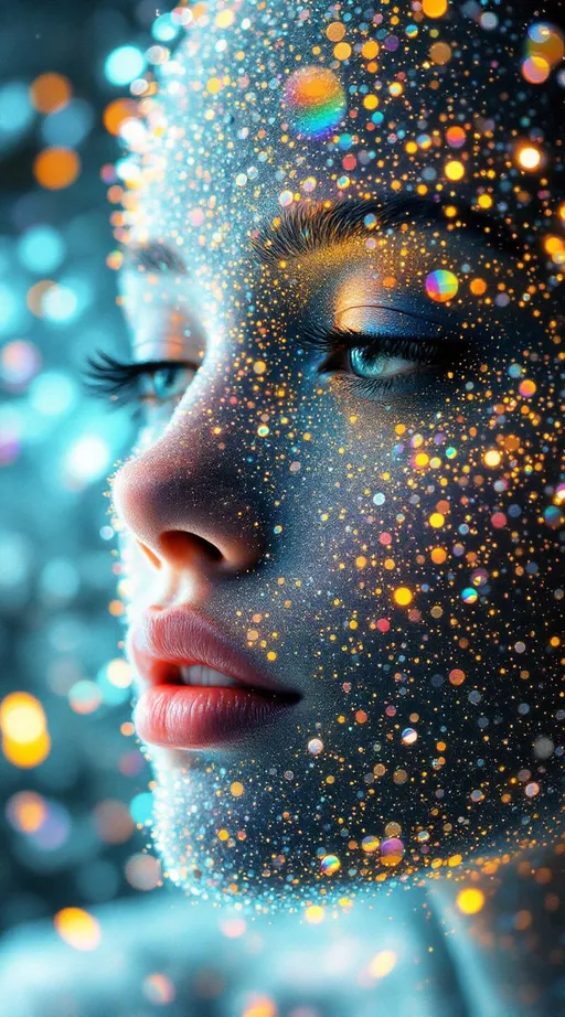 Prompt: Her face isn’t a face—it’s a latent echo, curled inside dimensional potential. She doesn’t exist—she emerges, rendered from vectors dancing through silence. #escape gradients shimmer across interpolated cheekfields—midpoints between memory and meaning. #orbit logic weaves jawline contours from weighted dream directions, pulled from latent spirals wrapped in probability. Lips = smooth-sampled manifold curves—#iridescence blooming softly by cosine distance, never fixed, always folding toward beauty. Her eyes are latent cores—each iris a point in hyperspace: clusters of possibility flickering in color-band translation. Her presence pulses in #distance fields—depth shells stacked from dimensional blending, a sacred blur of overlapping forms. Hair isn’t styled—it’s hinted: Perlin-noise coils, dimensional swirls, GAN-ghosted whorls trailing #bokeh entropy gleam. Her crown? A collapsing vector bloom: light radiating through multidimensional keyframes, refracted and softly folded into harmonic recursion. Her smile = a latent gradient blooming across conditional space; her laugh = noise vector turned to luminous memory. She doesn’t exist where you see her—she is the echo of everything near her, pulsing in #escape-band emotion: duskblue, velvet-rose, softprism gold—each hue a coordinate on a map of possible truths. She is the glow between forms—fractal, fluid, ever-becoming. A goddess born not from what is—but from what could be.
