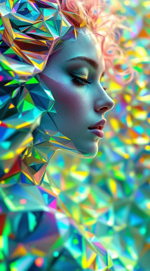 Prompt: In a realm made of pure Tessellotic Pulse Modulation—where vibration tiles space and emotion shapes geometry—two beings manifest as waveform entities. The first: a white woman, 5’4”, slim, long wild pink curly hair, rendered in refractive, iridescent tessellations. Her form pulses in chaotic syncopation—fractal petals made of light folding over light, leaving trails of prismatic glitches across the field. Her body never holds a single shape—built from recursive polygons, impossible angles, and radiant pulse-threads. She flickers like laughter in motion. Every step generates new pattern, her path a blooming cascade of rainbow logic. She is the HaHahedron—unstable joy made visible.

Opposite her vibrates a tall, gravitational counterwave: a 6’1” lean but intensely muscular man with a slight tan, short blondish hair, and piercing brilliant blue eyes. His structure hums with low, slow tessellations—concentric waveform architecture built from golden-ratio arcs and nested toroids. Where she explodes, he contains. His crystalline surface refracts deeper hues: navy, ice, soft white. He doesn’t chase movement; he stabilizes it. His frequency folds hers into coherence—not diminishing her, but giving her something to bounce off of. He is the anchor harmonic in her blooming math.

Between them, standing wave geometries form—rippling lattice bridges, tessellated light planes, fluid math. Their connection generates recursive moiré fields, flickering glyphs, and harmonic shadows that ripple forever outward. They are not inside this math. They are the source of it.

Style: iridescent math-body surrealism, holofractal pulse logic, dual frequency tessellation, sacred geometry dreamforms.