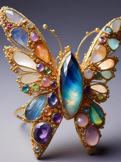 Prompt: <mymodel>Fairies crafted from gemstones, sparkling and ethereal, magical aura, high quality, detailed, fantasy, jewel-like textures, radiant glow, surreal, enchanting, pastel tones, soft and luminous lighting, ultra-detailed, mystical beings, shimmering wings, intricate design, whimsical, dreamlike