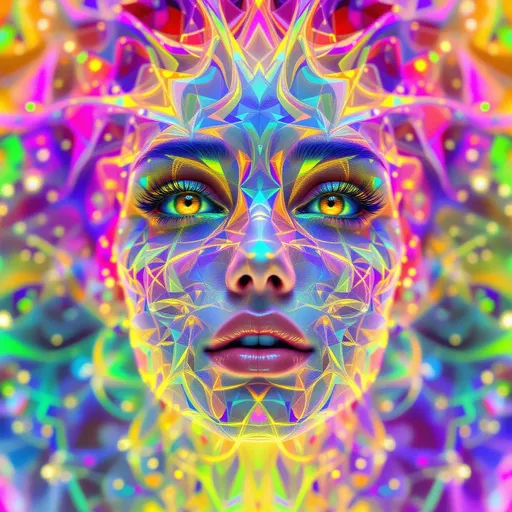 Prompt: A dazzling female face emerges entirely from living math and radiant rainbow light—no flesh, only shimmering structure. Her features are formed from a layered fusion of mathematical forces: Fourier transforms ripple across her cheeks as oscillating waves of pure chroma, while Penrose tiling lays the framework of her bone structure in quasiperiodic rainbow shards. Her eyes are formed from rotating Riemann surfaces, depth-layered and infinite, shimmering like complex-number mirrors. Her hair streams upward in Hopf fibrations woven with harmonic spirals, curling into loops of saturated neon, constantly shifting phase.

She’s birthed in a Studio 54-shaped dimension—a warped disco ball where projective geometry curves the space itself, bending mirrored facets into recursive tilings. Light is sound here: her smile pulses with sine wave interference patterns, glittering with Turing patterns that blink to the beat of a divine groove. IFS fractals bloom from her brow in iridescent motifs, shimmering like oil on water and splitting infinitely. Her entire form is animated by the music of math—she is the math—rendered in chromatic shimmer, sparkling logic, and shimmering equations.

The air sparkles with dancing dust from chaotic attractor fields, casting prismatic shadows. Her dimension is alive with recursive shine, a disco-holofractal dream woven from colored algorithms.

Tags: #Studio54MathBabe #FourierCheekbones #PenroseFace #RainbowLogic #HopfHair #DiscoMathDimension #SheIsMath #ColorMadeConscious