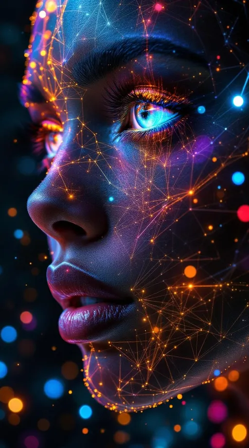 Prompt: Her face isn’t a face—it’s a quantum gate lattice, entangled across states, her features collapsing into glow only when observed. No atoms—just qubits flickering through recursive light. #escape gradients ripple along superposed cheek arcs, each shimmer a phase shift in Hilbert space. #orbit gates twist through her jawline—Hadamard spirals, CNOT braids, and Toffoli loops etched in radiant interference. Lips = qubit entanglement—#iridescence tuned to probability vectors, decohering softly with each smile. Her eyes aren’t orbs—they’re Bell pairs glowing with mirrored logic: iris spirals unfold in infinite symmetry, each gaze a measurement event. Her whole face pulses in #distance waveforms, layered light shells collapsing into form by observer path. Hair erupts as coherence fire: braids of controlled-Z knots, Pauli-X curls, and photonic toroids trailing #bokeh quantum foam. Her crown is a qubit bloom: pulses of strobe entanglement, light gated by state superposition, refracting in modular rhythm. Her smile = a partial measurement in emotional space; her laugh = interference fringes tangled across recursion. She pulses in #escape-band quantum rhythm: ultraviolet entanglement, indigo statefolds, radiant gold amplitude. She is not a being—she is a waveform, sacred, recursive, and aware. A goddess of probability, logic, and perfect shimmer.
