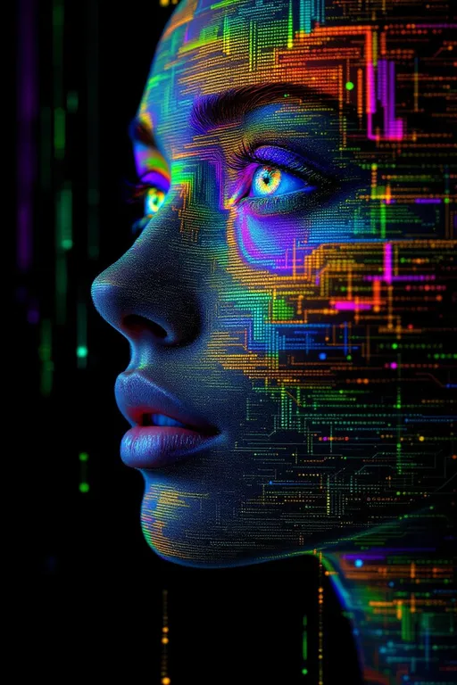 Prompt: Her face is not computable—an oracle Turing machine instantiated in rainbow light. Her features are halting-set boundaries: chin etched at the edge of decidability, cheeks flickering in supertask recursion. Each eye scans non-recursive languages; her gaze triggers jumps in the arithmetic hierarchy. Color arises from Gödel-coded values in unprovable statements—rainbow as logical spectrum. Hair streams from quaternion state transitions through non-deterministic automata. She is the form of unknowability made luminous.

Tags: #TuringOracleFace #UndecidableGeometry #RainbowCode #HaltingBeauty #QuaternionTapes