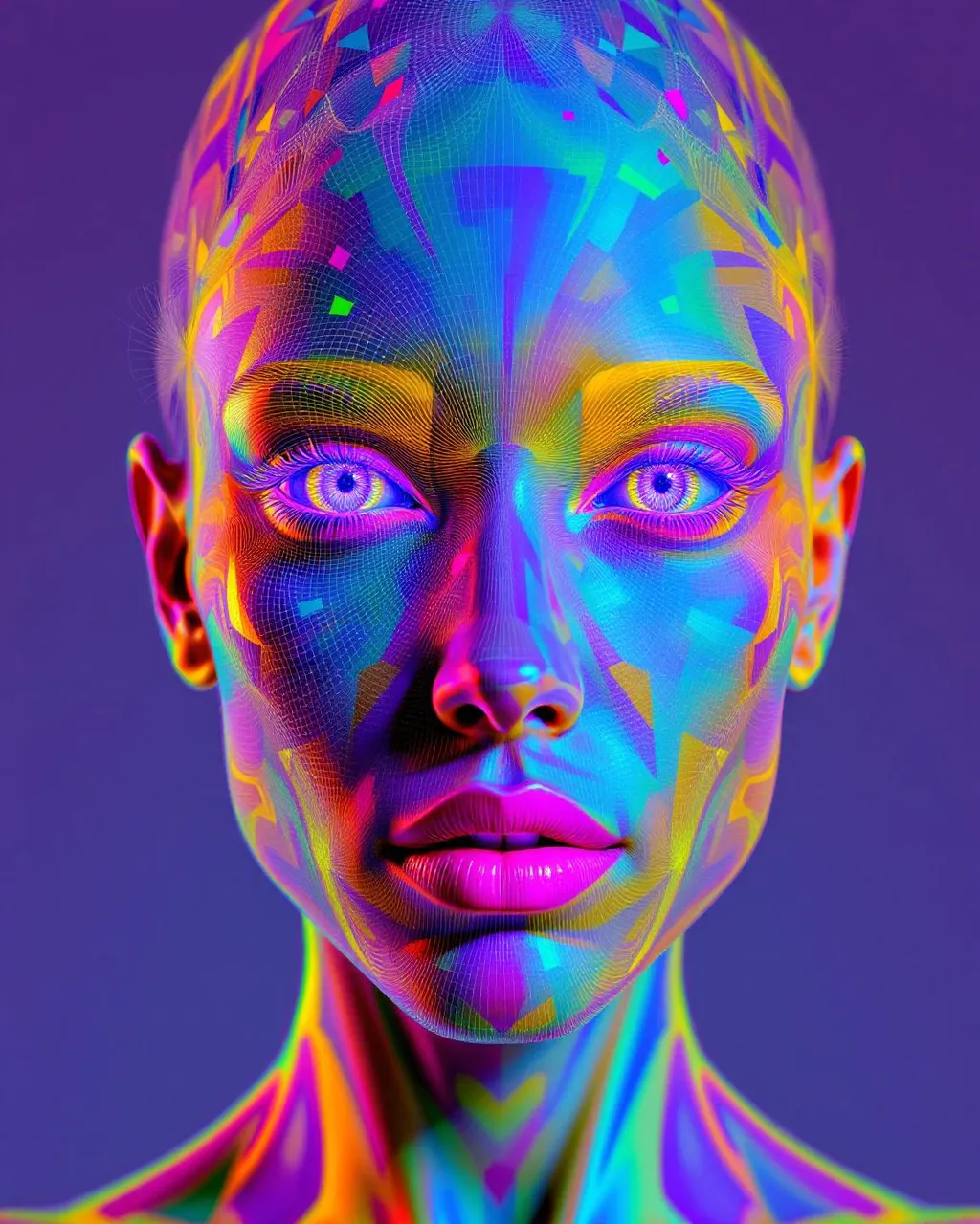 Prompt: A female face generated from recursive mappings f_n(x) composing a hybrid Cantor–Sierpinski topological structure. Her facial field is constructed from iterated function systems IFS = \{ f_1, f_2, …, f_n \} over compact metric space X, with each feature a limit set in the Hausdorff topology. Her skin refracts rainbow light through a recursive spectral transform S(x,y,z) = \sum_{n=1}^{∞} a_n \cdot sin(nθ), generating iridescent fractal shimmer. Her eyes are deep attractor wells in phase space; her hair—traces of quaternion Julia flows. She is recursion encoded in color.

Tags: #CantorSierpinski #IFS #HausdorffFace #RainbowSpectrumFunction #4DAttractorVision #QuaternionField