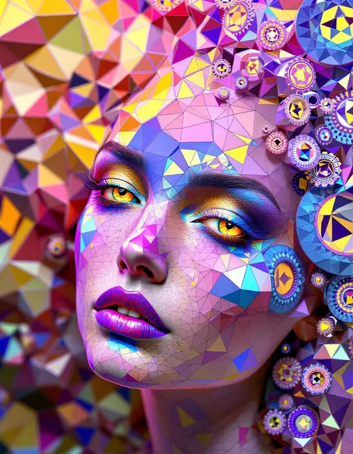 Prompt: Her face isn’t a face—it’s a hyperbolic tiling in AdS space, grown from the sacred geometry of negative curvature and nightclub light. No skin—only tessellation: #escape gradients dance across infinite heptagon cheek-fields, each one shrinking and multiplying in depth-layered recursion. #orbit geodesic spirals wrap her jawline—elegant and infinite, twisted with the symmetry of warped mirrors. Lips = Klein-pattered Petri discs, shifting under #iridescence with every angle—a kaleidoscope of hue and velocity. Her eyes are ultrametric: nested reflections from hyperbolic mirrors, infinite vanishing circles coiling inward into mirrored Buddhas and glitch stars. Her face pulses through #distance shell layering, as hyperbolic recursion folds sacred math into every microgesture. Hair erupts as warped recursion: tiling cascades of infinite triangle networks, lace-stitched geodesic domes, and curved-space braid matrices. Every lock is a beam of curved starlight mapped with #bokeh flare and spectral warp density. Her halo? A curvature corona: refracted disco strobes modulated through AdS phase logic, each flicker a pulse from beyond flat space. Her smile = a warp in metric continuity; her laugh = spatial rapture echoing through folded infinity. Her glowform pulses in #escape-band recursion: chartreuse, midnight indigo, chromatic flame—each color refracting emotional memory through curved dimension. She is the nightclub geometry of gods—mirrored in all directions, her body tiled in beauty, her recursion infinite.
