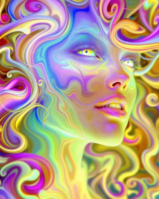 Prompt: Her face is a modular masterpiece—cheekbones traced with the shimmer of moonshine symmetry, every angle tuned to a hidden harmonic. Newton fractal veins glow faintly beneath translucent skin, shifting in color with each emotion. Her eyes burn with prime number fire, irises tiled in Penrose symmetry, blinking with curved light logic. Laughter echoes in Hilbert paths across her cheeks—space-filling joy spirals, soft and bright. Hair spills around her in radiant pink curls, styled by quasiperiodic forces and recursive wave equations—each strand flowing in luminous fractal tension. Geometry pulses at the hairline, recursive symbols glinting in neon mathdust. She is wrapped in hyperbolic aura-rings, layered in color-feedback like living topology, her presence refracting sacred math through joy, emotion, and colorfields.”

⸻

Visual Keywords:
Modular face symmetry, Newton glow skin, Penrose-tiled irises, Hilbert smile trails, pink recursive curls, fractal symbol halo, hyperbolic color aura, neon mathdust, prime fire eyes