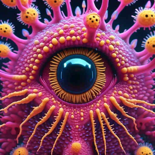 Prompt: extremely hyperrealistic living sentient trippy psychedelic slime mold creature, slime mold monster, slime mold being,  crazy trippy psychedelic human eyes, mouth, Plasmodium, pseudopodium, sporangia, sporocarp, sclerotium, amoeboid, acellular, protoplasmic, foraging, network, cytoplasmic streaming, fruiting body, spores, germination, aphanoplasmodium, phaneroplasmodium, myxamoebae, flagellate, zygote, meiosis, mitosis, phagocytosis, chemotaxis, thigmotaxis, phototropism, saprophytic, decomposer, saprotrophic, slime trail, aggregation, extremely high detail, extreme high texture<mymodel> clear, transparent, translucent, rainbow sheen soap bubble effect, white, light pastel colors
 