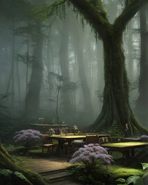 Prompt: 
Magic fairy tale book rests on a library table, pages sprouting an enchanted forest teeming with mystic flora and fauna, ecosystem pulsates with magic and wonder, distributed within a hyperrealistic digital painting by Greg Rutkowski, ultra detailed, volumetric light emanating softly, enhancing the photorealistic textures, rendered in 8K resolution, with a whimsical yet profoundly cinematic quality.
