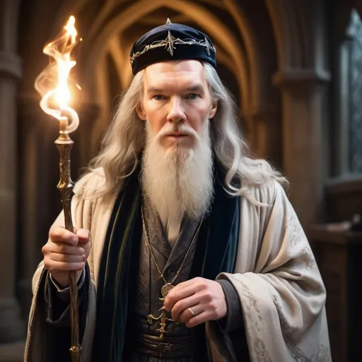 Prompt: Benedict Cumberbatch as Albus Dumbledore