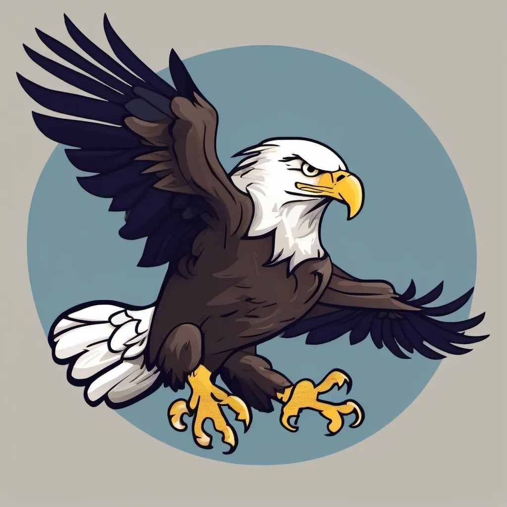 Prompt: cartoon styled bald eagle