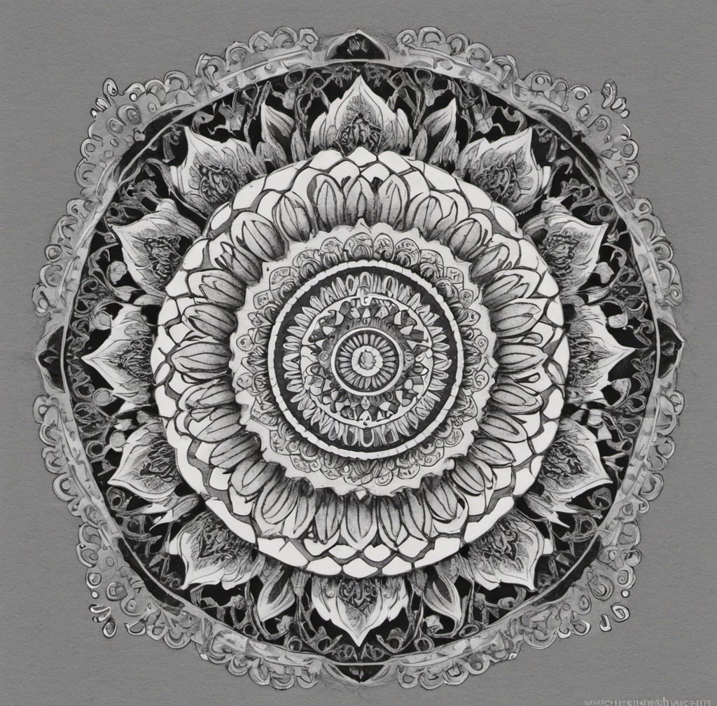 Prompt: a mandala variation Japanese ink lot of details digital art