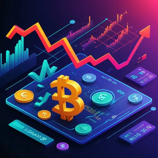 Prompt: (abstract illustration of Exchange rates), intertwined currency symbols, dynamic pricing tags, visual representation of capital market fluctuations, (vibrant colors), complex graphs and charts, financial-themed backdrops, modern aesthetic, (futuristic), emphasizing interconnectedness of economies, (details showcasing impacts on investments), ultra-detailed, HD quality, authoritative yet engaging ambiance.