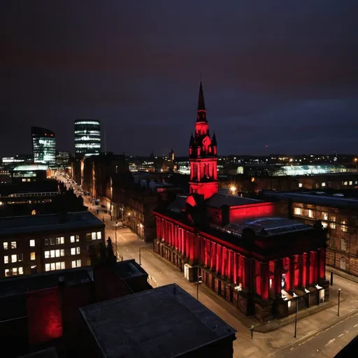 Prompt: Glasgow, Scotland at night but it is Blood Omen 3