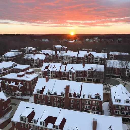 Prompt: Sunrise over Lasell Village