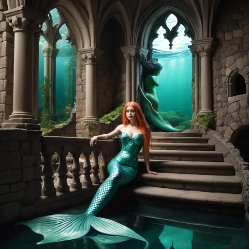 Prompt: Mermaid in a castle