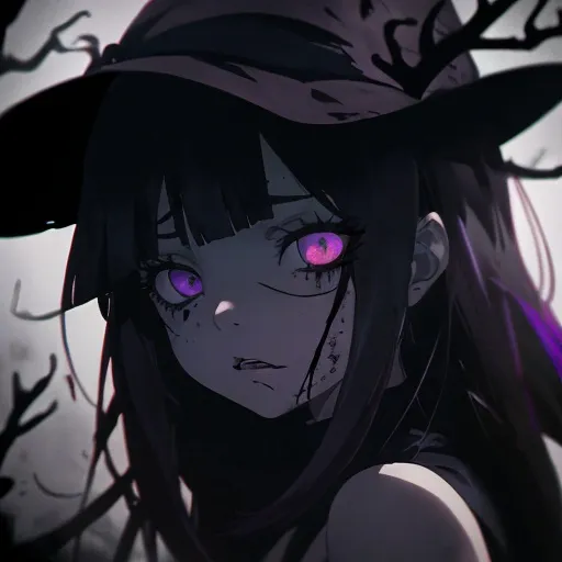 Prompt: una chica muerta y acuchillada, brazos cortados con la mirada de horro, en el suelo, sangre en el suelo, Delante de ella una sombra oscura. Anime. Horror