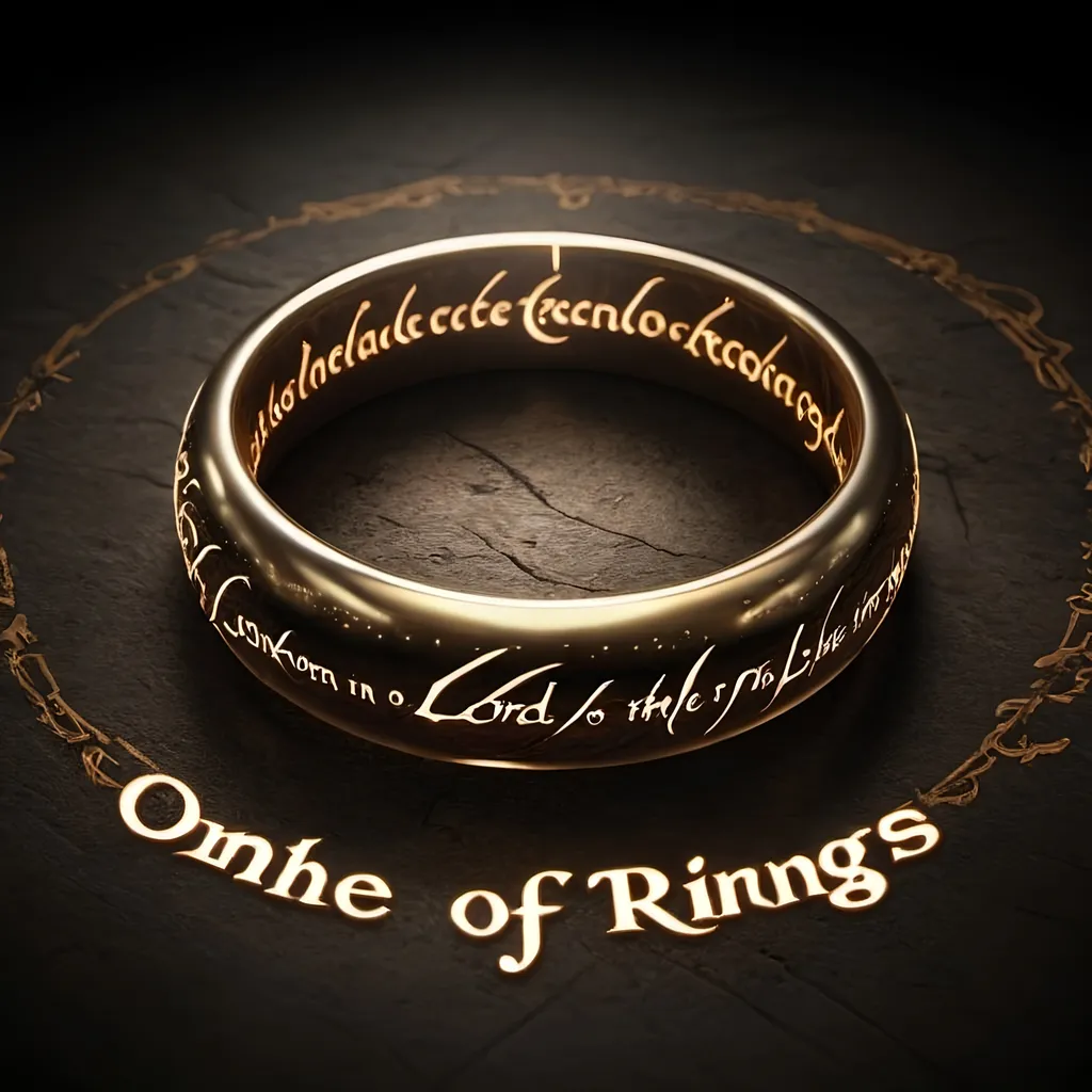 Prompt: 4k logo, With the name : *Echo Tolkien*. in lord of the rings style, The one ring