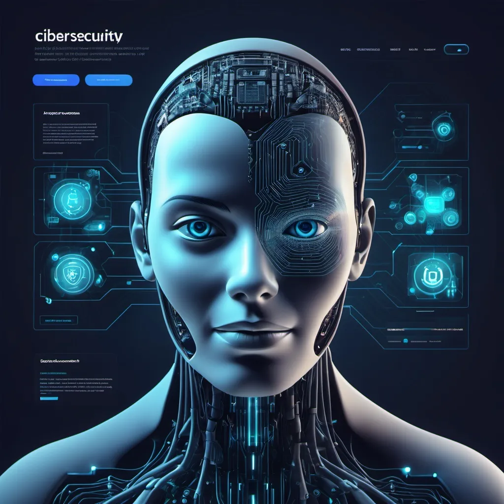 Prompt: Image for webpage of cibersecurity with AI