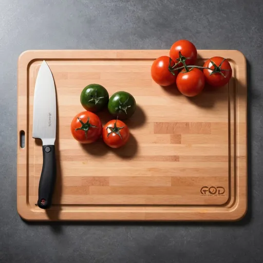 Prompt: Cutting board ofood