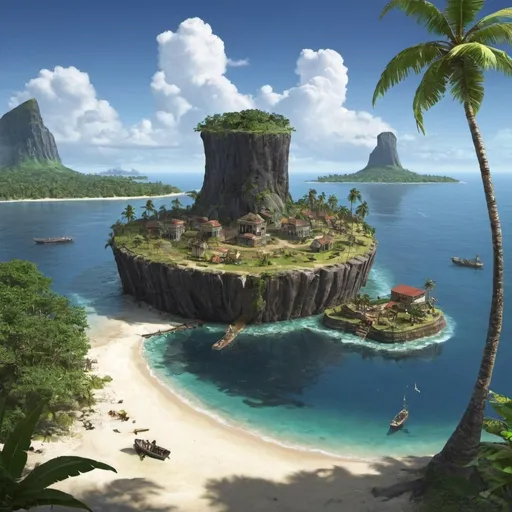 Prompt: Civilization on a island 