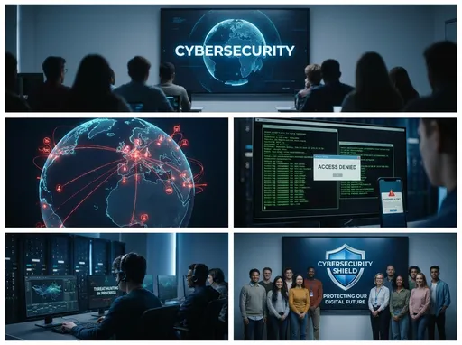 Prompt: "Iga sii video 2 daqiiqo ah oo qaab documentary ah oo ku saabsan Cybersecurity. Muuqaalku wuxuu u kala soconayaa sidatan:
Qaybta 1 (0:00 - 0:20): Bilow fasal jaamacadeed oo casri ah oo ay fadhiyaan arday dhagaysanaysa macallin ku sharxaya cybersecurity shashad weyn. Kaddib u wareeg khariidad 3D ah oo adduunka ah oo ay ka muuqdaan weerarrada saaybar-ka ah ee dhacaya (real-time cyberattacks).
Qaybta 2 (0:20 - 0:50): Muuqaalo dhaw oo shashadaha kumbuyuutarka ah oo ay ka muuqdaan koodhadhka Kali Linux/Terminal, fariimo digniin ah oo casas ah sida 'Access Denied', 'Phishing Alert', iyo 'Malware Detected'.
Qaybta 3 (0:50 - 1:20): Kusoo noqod fasalka iyada oo ardaydu ay koodh qorayaan, falanqaynayaan xogta shabakadda (network traffic/Wireshark), ayna kormeerayaan shashadaha Security Operations Center (SOC).
Qaybta 4 (1:20 - 1:50): Ardayda oo koox-koox u wada shaqaynaya, samaynaya Penetration Testing iyo Threat Hunting gudaha khaanadaha shaybaadhka kumbuyuutarka.
Qaybta 5 (1:50 - 2:00): Muuqaal dhiirrigelin leh oo dhammaan fasalka ah oo wada dhoolla-caddaynaya, ku dhammaanaya calaamadda Gaashaanka Cybersecurity-ka (Cybersecurity Shield).
Style & Audio: Ka dhig muuqaal dhab ah (cinematic/4K), ku dar cod sheekaynaya (narration voiceover), muusig dambe oo digital/tech ah, iyo kala-wareeg fiican oo qaab xirfadaysan ah."