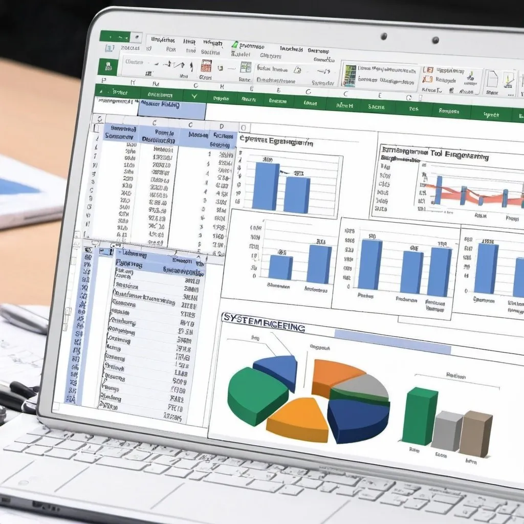 Prompt: Create an image of system engineering using excel tool in India