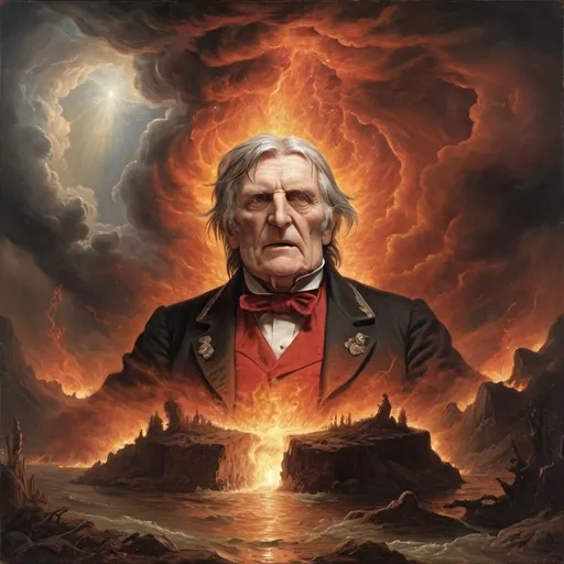 Prompt: louis joseph papineau  motorhead INTERDIMENSIONAL HELL PORTAL  FIRE STORMY WEATHER