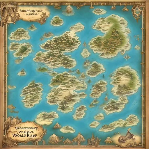 Prompt: Fantasy world map