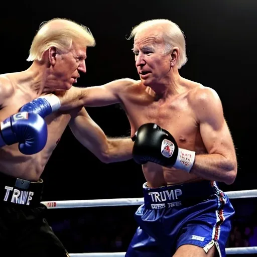 Prompt: Joe Biden boxing Donald trump