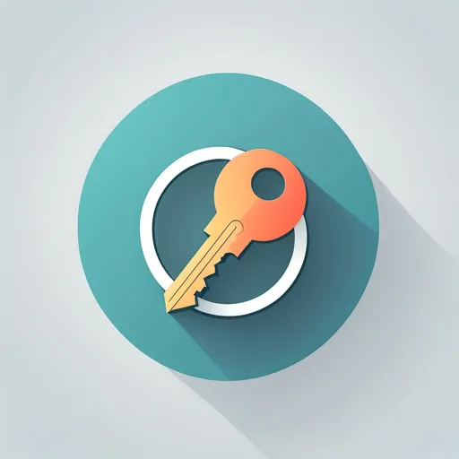 Prompt: Create a flat design icon of an access key reset concept. Include a circular arrow symbolizing resetting credentials. Use a clean color palette with a professional look