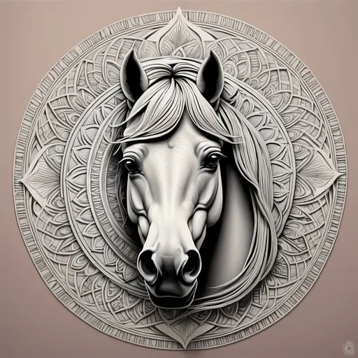 Prompt: horse mandala