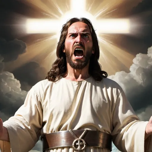 Prompt: angry jesus