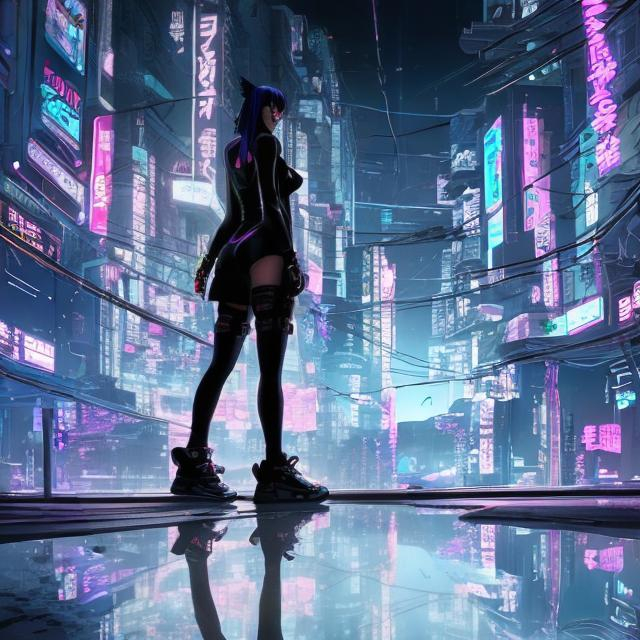 Prompt: cyberpunk, anime, shoes, night.