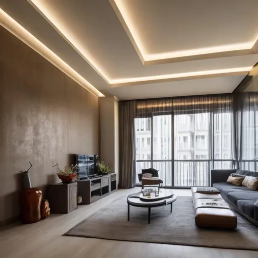 Prompt: wabi sabi interior in luxury apartment in Dubai realistic 