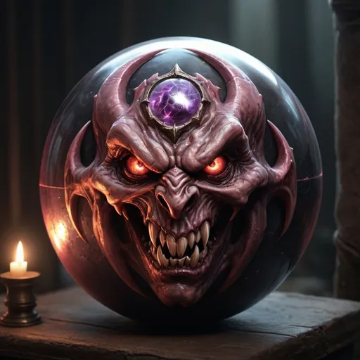 Prompt: hyper-realistic evil orb, fantasy character art, illustration, dnd,