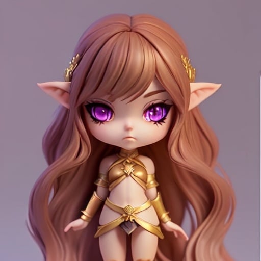 Prompt: female half elf character, she has violet eyes, she has long reddish brown wavy hair, she has tanned skin, she has black eye brows and eye lashes, She is very goddess like, fantasy character art, illustration, dnd,