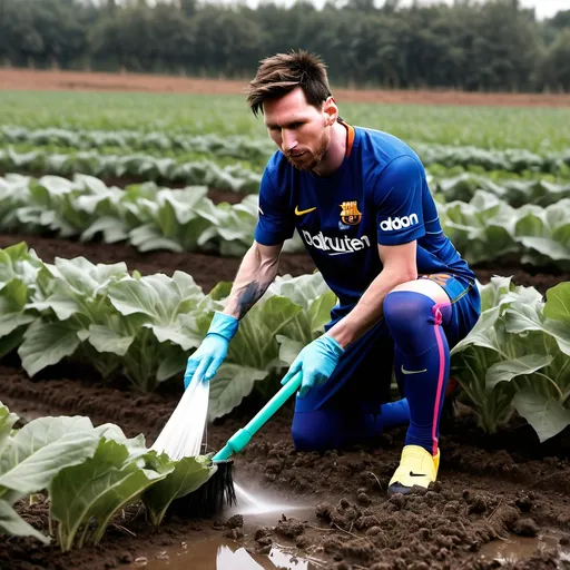 Prompt: messi a limpar a quinta


