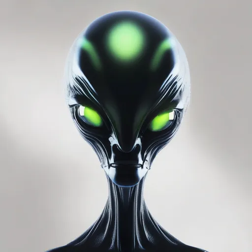 Prompt: An alien face in a transparent background