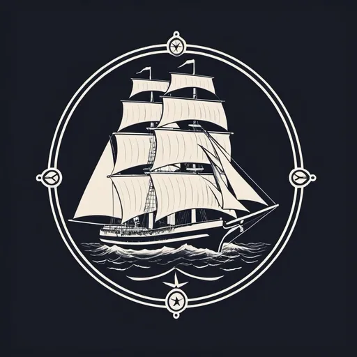Prompt: a ship logo