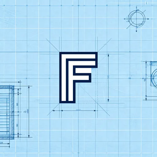 Prompt: blueprint with a finance logo