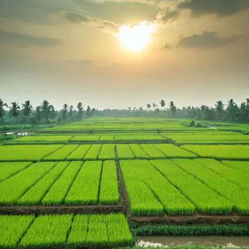 Prompt: Gambar sawah yang indah