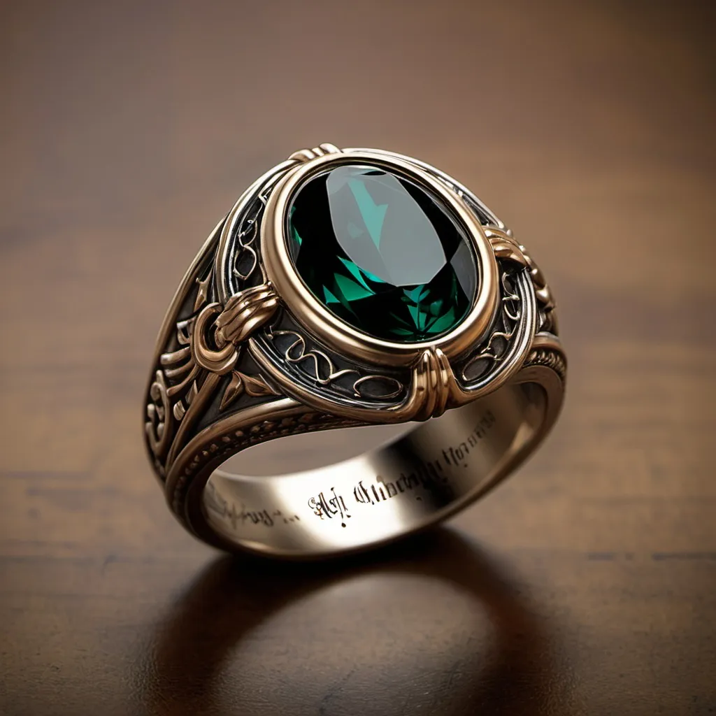 Prompt: A family heirloom ring that Harry Potter would give to his wife.