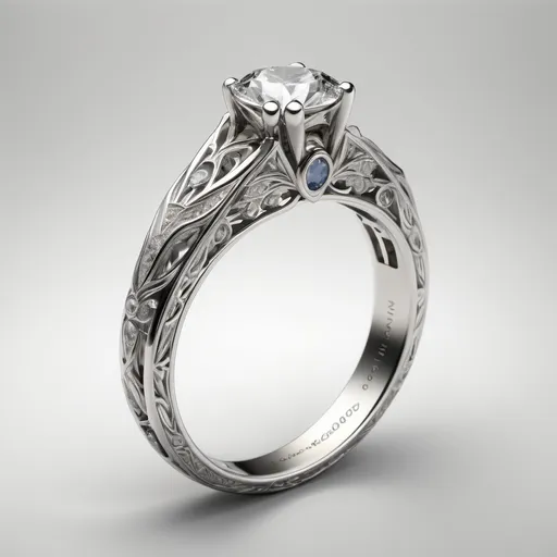 Prompt: Create an engagement ring inspired by death in exquisite detail.  Platinum.