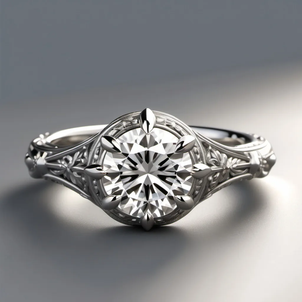 Prompt: Create an engagement ring inspired by the Joan of Arc in exquisite detail.  Platinum.