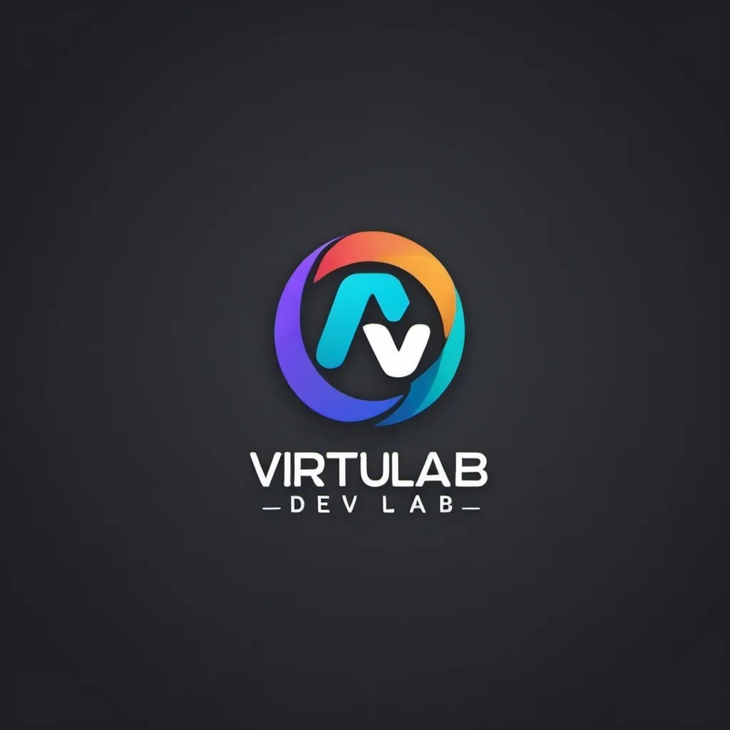 Prompt: create a logo with a company name virtulab.dev 

