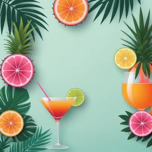 Prompt: create a minimal tropical cocktail hour party background