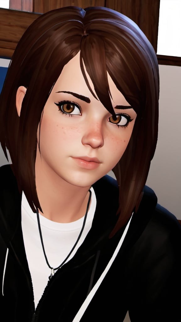 Prompt: me if i was in life is strange, brown eyes