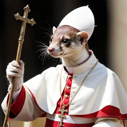 Prompt: Weasel pope